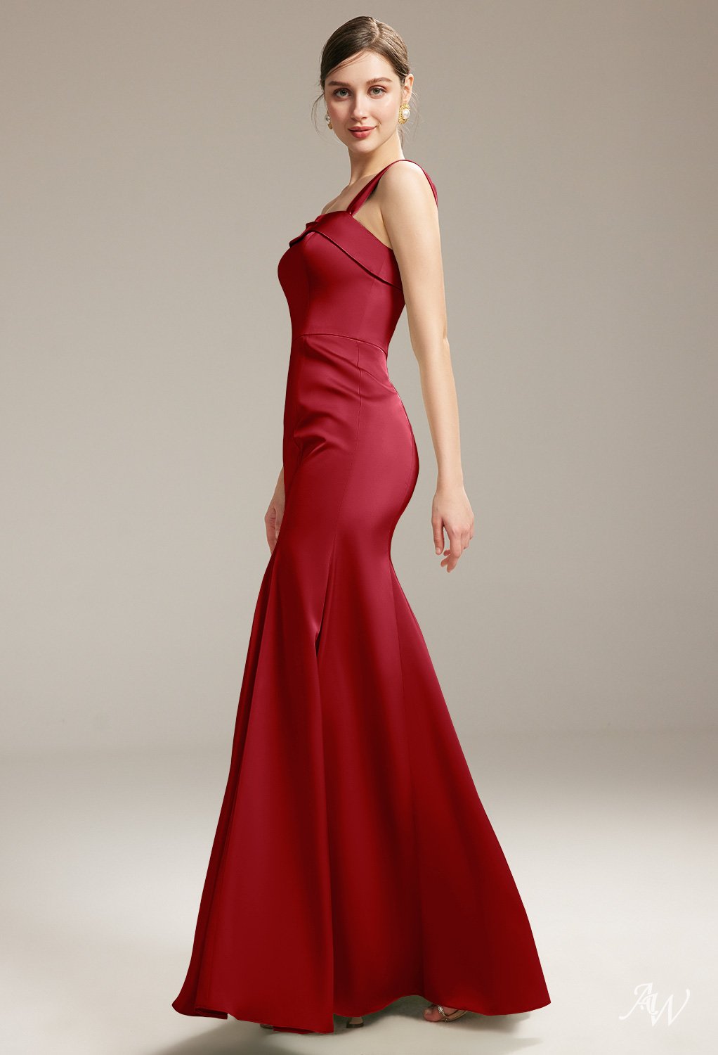 AW Poco Deep Claret Satin Charmeuse Bridesmaid Dresses image5